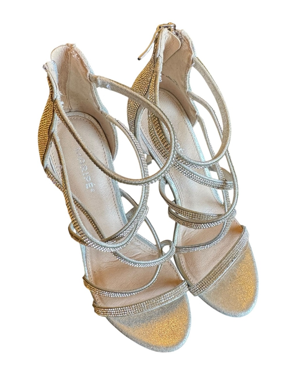 Maripe Sparkly Evening Heels with Rhinestone Detail size 9 - Picture 4 of 13